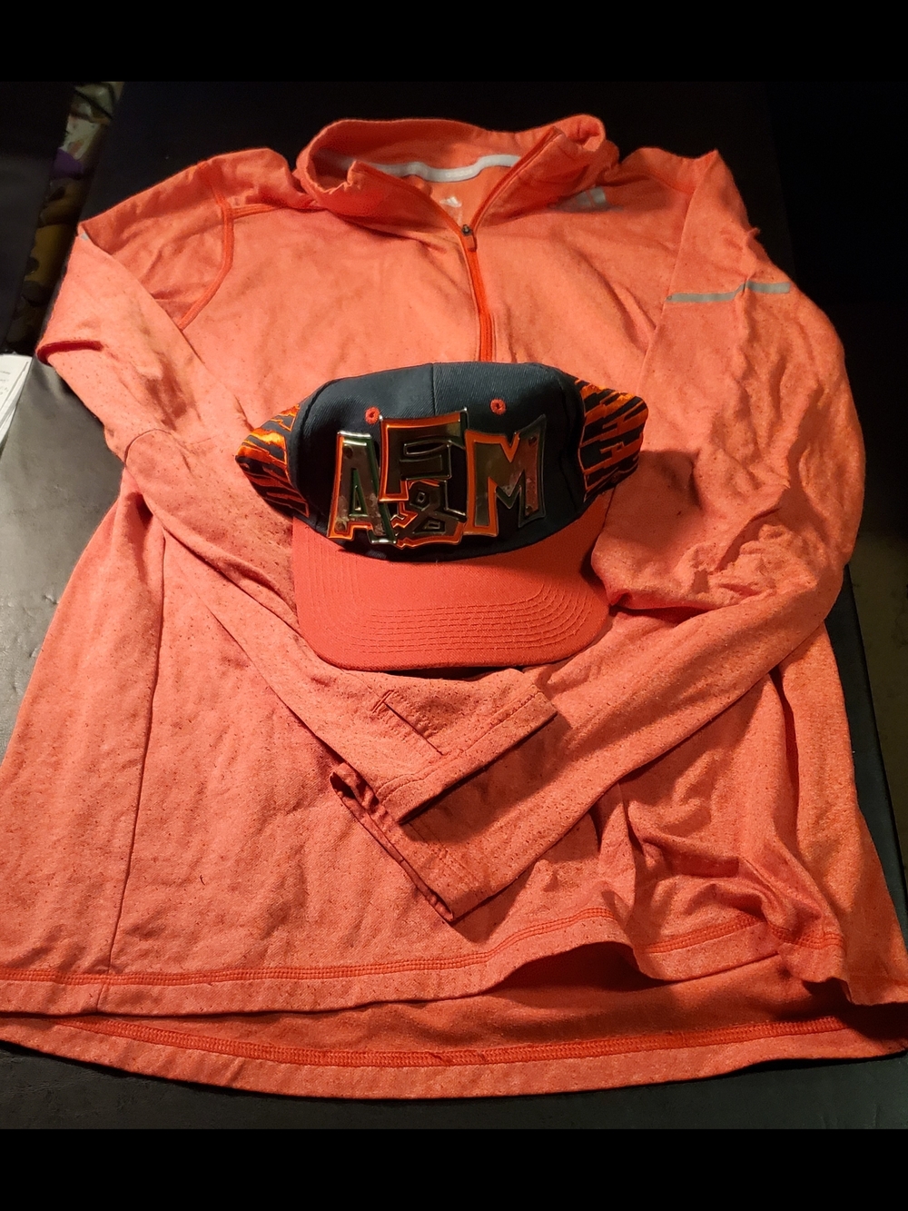 Adidas Running  Salmon pink Size M Track Jacket/ Magic Red/green Hat